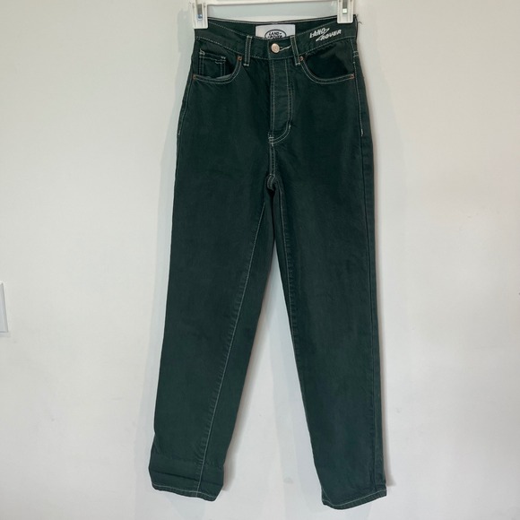 PacSun Denim - PacSun Land Rover High Waisted Straight Leg Jeans Green Contrast Stitch Size 22
